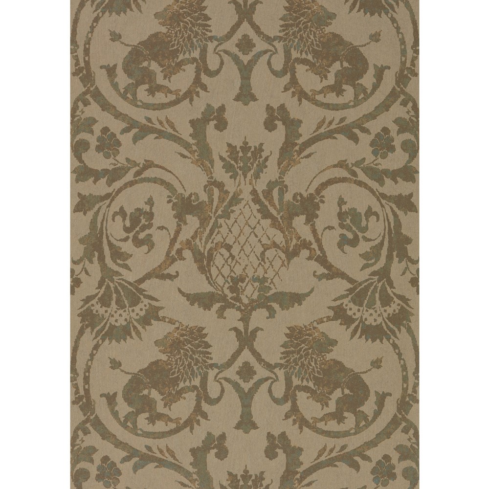 Landseer Wallpaper 312614 by Zoffany in Verdigris Green